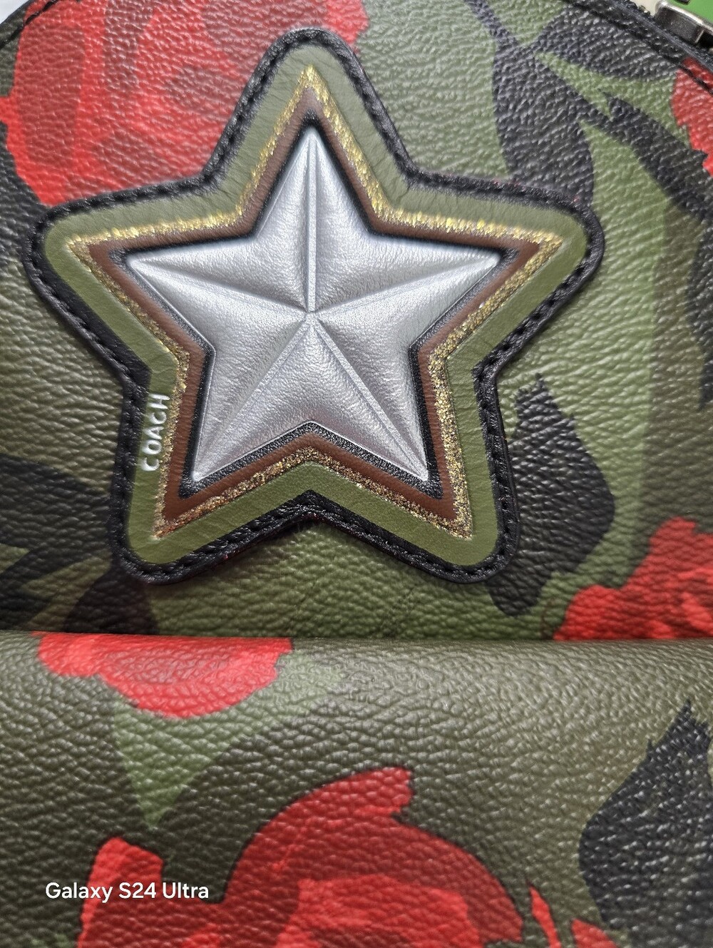 Coach Charlie Mini Backpack Camo/Red Roses - Picture 2 of 7